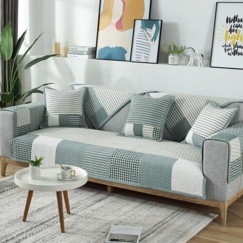 1 Piece Cotton Printed Plaid Sofa Cover Nordic Simple Non-Slip Sofa Towel Living Room Home Decoration