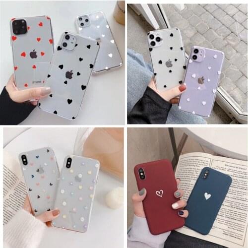 Love Heart Print Phone Case Cover For Iphone XS Max XR X 8 7 6 6S Plus se 5s 5 Cartoon Soft Back Matte Cases Shell For iphone x