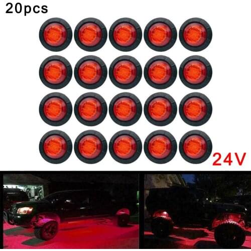 Bullet LED Light 3/4 inch Waterproof PC Lens + Rubber Base LED Safely WearResistance