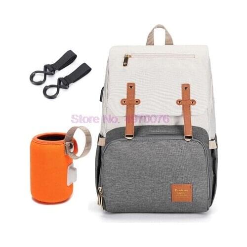 DHL 20pcs Diaper Bag Mummy Backpack Stroller Bag Waterproof Oxford Handbag Nursing Nappy Kits Maternity Bag USB Warmer Holder
