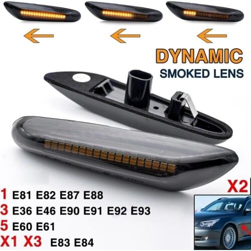 Dynamic Side Marker Flowing Lights Car Styling Led Side Indicator Turn Signal Light Smoked Lens for BMW E46 E90 E83