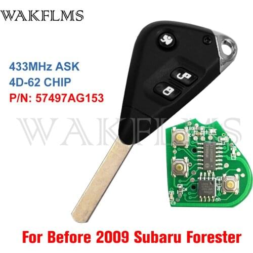 For Subaru Forester Impreza Liberty Outback Tribeca 2004 2005 2006 2007 2008 2009 433MHz 4D-62Remote Car Key Fob 57497AG153