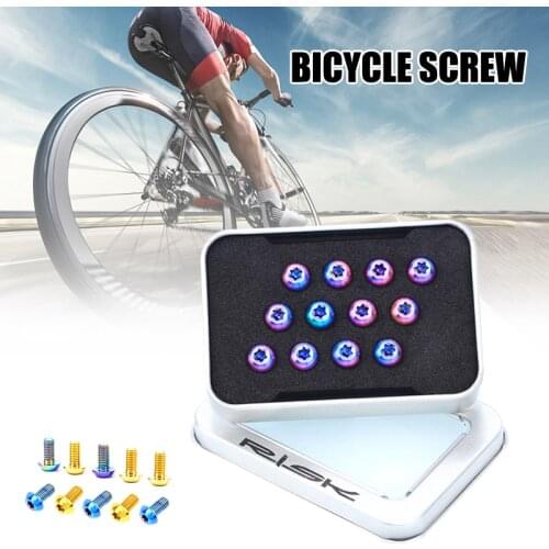 12Pcs/Box MTB Bicycle Brake Disc Fixed Screws Titanium Alloy Colorful Screws M5x10MM T25 Disc Fixing Screw Sets SM