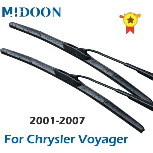 MIDOON Hybrid Wiper Blades for Chrysler Voyager Fourth Generation Fit Hook Arms 2001 2002 2003 2004 2005 2006 2007