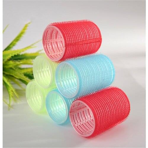 Hot 6Pcs self-adhesive curling tools magic velcro air bangs nylon curling tube fluffy root hair curling does not hurt your hair