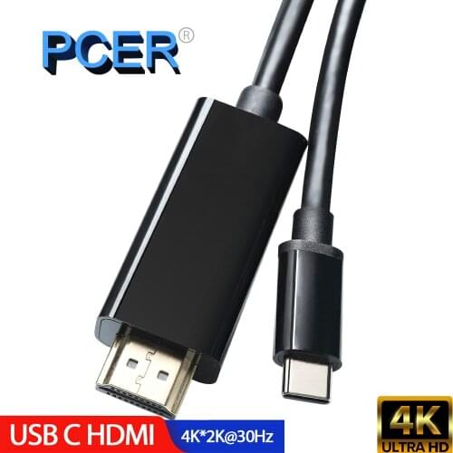 PCER USB C to HDMI Cable 4K Type C HDMI Thunderbolt3 Converter USB Type C to HDMI for MacBook Huawei Mate 30 USB-C HDMI Adapter