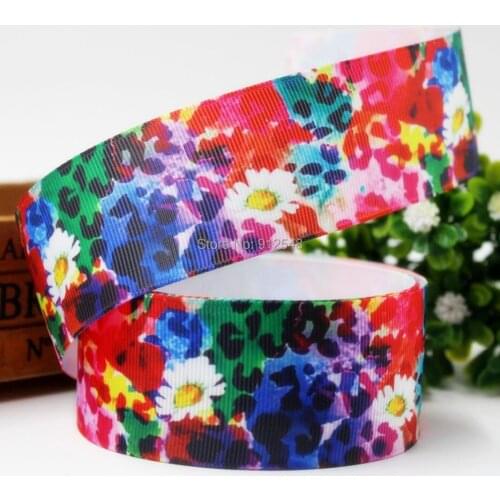 154213 ,38MM flowers Printed grosgrain ribbon, DIY handmade jewelry materials,Wedding gift packaging supplies