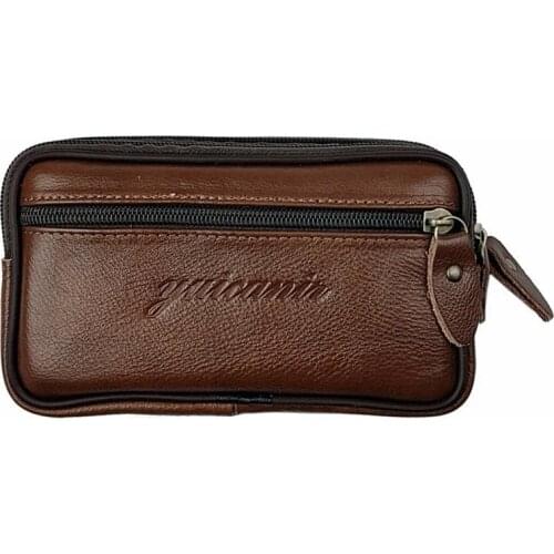 New Men Leather Vintage Fanny Pack Waist Bag Travel Cell Mobile Phone Case Cover Belt Pouch Purse