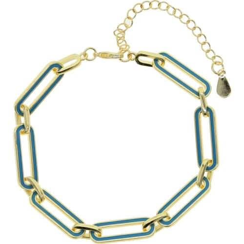Summer hot selling fashion jewelry Neon enamel rectangle open link box chain colorful women bracelet