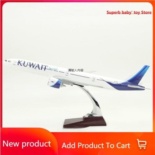 Resin Airplane Model 47CM B777 KUWAIT Airlines Hot Toy Aircraft Plastic Plane Gifts for Kids Static Display Adult Collectibles