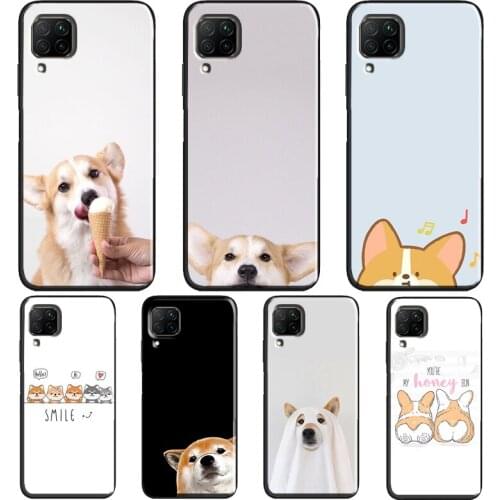 Corgi dog Cartoon Case For Huawei P30 Lite P20 P40 Pro Mate 20 P Smart 2021 2019 Nova 5T Honor 9X 8X 10i 8A