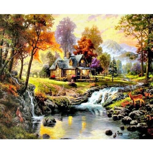 A9152 11CT/14CT/18CT/25CT/28CT night snowing patterns Counted Cross Stitch DIY Cross Stitch Kits Embroidery Needlework Sets