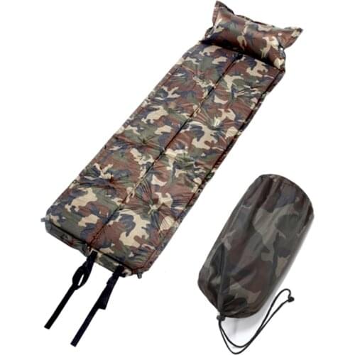 Outdoor Waterproof Dampproof Sleeping Pad Tent Air Mat Mattress Camping Automatic Inflatable Mat with Pillow 185*60*2.5CM