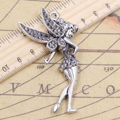 4pcs Charms Ballet Dancer Girl Angel 72x40mm Tibetan Pendants Crafts Making Findings Handmade Antique DIY Jewelry