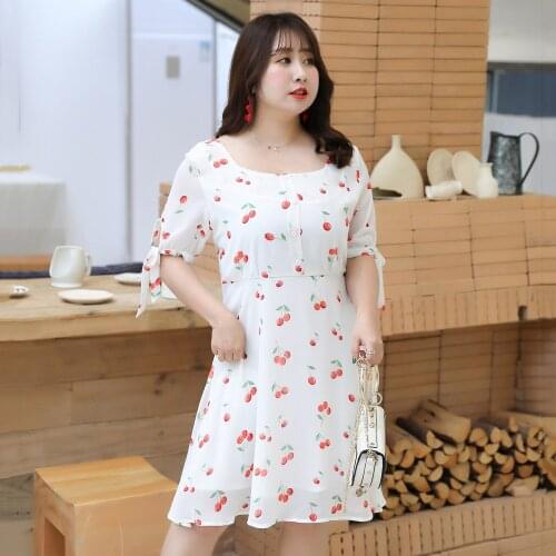 Plus Size Sweet Women Clothes square neck Women Dress High waist Casual Short Sleeve A-line Midi Women Sundress Vestidos