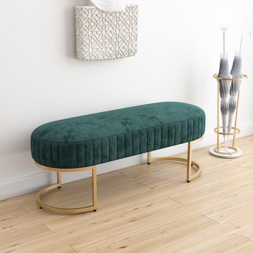 Luxury Shoes Stool Ottoman Pouf Bench Home Door Dress Hotel Bar Cafe Store Long Sofa Rest Stool Kid Fur Velvet Soft Vanity Chair