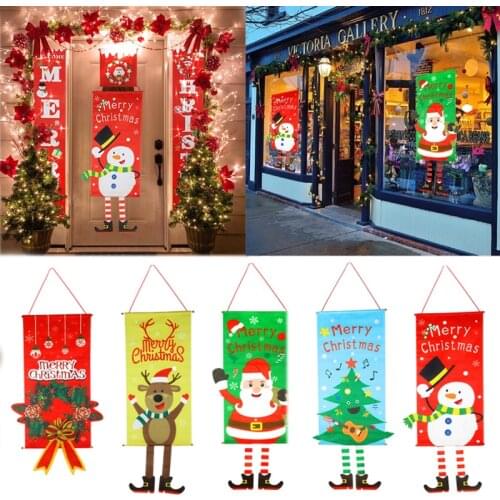 Christmas Decorations for Home Merry Christmas Porch Signs Decorative Door Banner Xmas Garland Ornaments Navidad Noel 2021 Gift