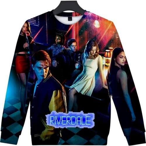 3D print Riverdale Sweatshirts Plus Size South Side Serpents Streetwear Tops Spring o-neck Men/Womens Hip hop Pullover