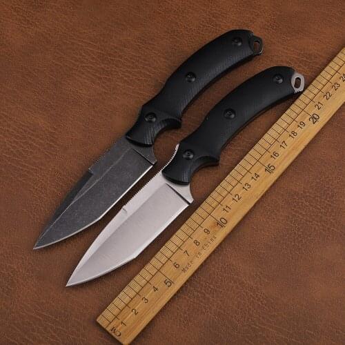 G10 Handle D2 Steel EDC Tactical Survival Hunting Camping Outdoor Fruit Collection Tool Knife