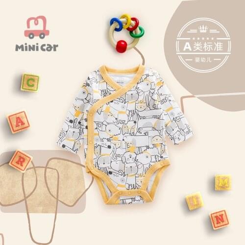 Newborn babys triangle bodysuit baby spring and autumn long sleeve bag fart garment summer pure cotton air conditioning clothin