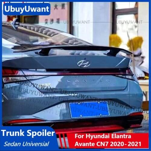Universal Car Spoilers for Hyundai Elantra Avante CN7 2020 2021 Abs Plastic Rear Trunk Sedan Spoiler Car Tail Wing Decoration