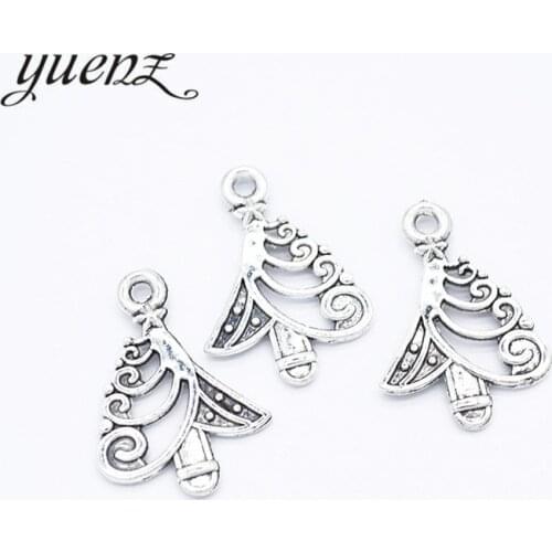 YuenZ 25pcs Antique silver color alloy Metal Christmas tree pendant Charms for Jewelry Making Diy Handmade Jewelry 21*15mm Q255