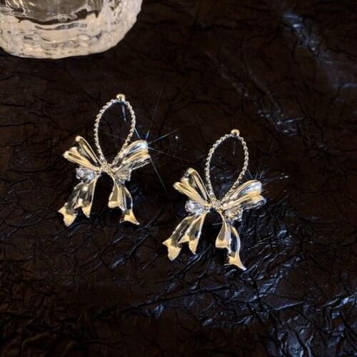 New Arrival Fashion Drop Earrings Metal Trendy Bowknot Women Dangle Earrings Female Trendy Korean Jewelry
