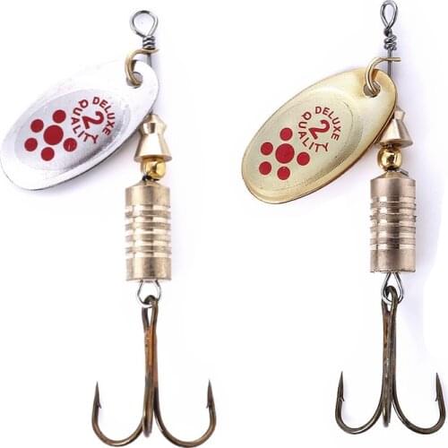 1pcs Spoon Lure Metal Spinner Artificial Bait 6.7cm/7.3g Gold / Silver Fishing Lures Pesca Fishing Tackle Spinner Bait 4# Hook