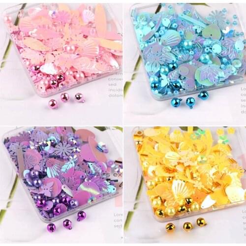 10g Round Limitation Pearls Bells Heart Flower Shape Sequins DIY Sew On Children Dress Bags Clothes With Hole Garments Supplies