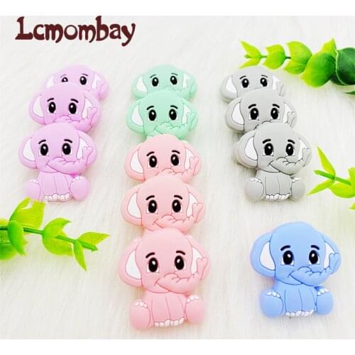 10/pcs Mini Animal Silicone Elephant Beads BPA Free Rodents Chewable Toys Baby Products Tiny Rod Pandents