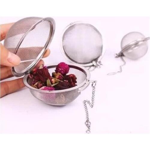 100pcs /lot Stainless Steel Tea Pot Infuser Sphere Mesh Strainer Ball 5cm