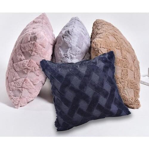 2 Pack 18' Velvet Plain Cushion Cover Throw Pillow Case Home Sofa Decor