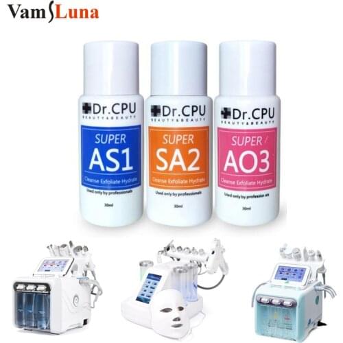 3pcs*30ml Concentrated Aqua Peeling Solution AS1 SA2 AO3 Serum For Hydra Dermabrasion Beauty Machine Deep Cleansing Face Care