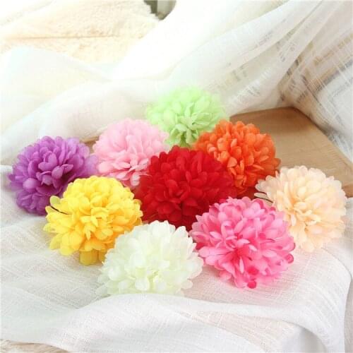 5PCS 10 Cm Chrysanthemum Artificial Silk Flower Head For Home Wedding Party Decoration Scrapbooking DIY Hydrangea Flowers Wall