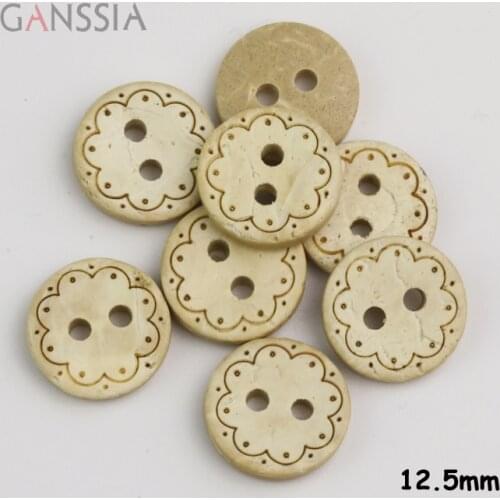 50pcs/lot Size:12.5mm Natural round coconut buttons 12.5mm Accssories, Sewing Buttons for garment Scrapbooking (ss-137)