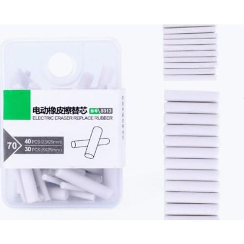 70pcs Electric Pencil Eraser Refill Drawing Mechanical 2.3mm 5mm with Mixing Automatic Rotation Sketch Replacement Sketch Eraser