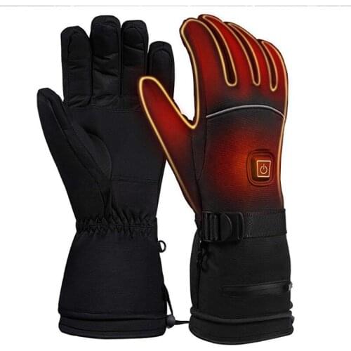 83XC 4.5V Unisex Winter Windproof Electric Heated Gloves with Reflective Strip 3 Levels Rechargeable Battery Heating Mittens
