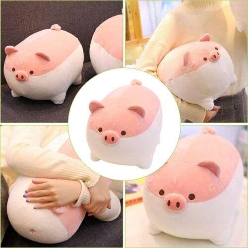 Car Animal Plush Pillow Stuffed Pig Doll Toy Kids Cuddling Plushie Car Neck Rest Decor Backrest Seat Cover Car Interior Accessor