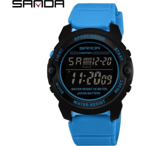 SANDA Sports Women Watches Fashion Casual Waterproof LED Digital Watch Female Wristwatches For Women Clock Relogio Feminino 6003