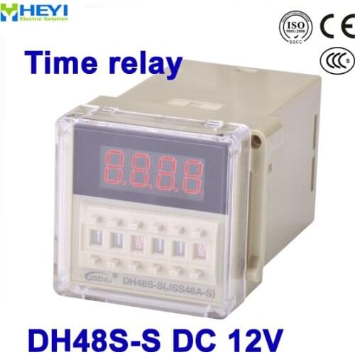 Digital time delay relay DH48S-S DC 12V time relay with the socket time switch relay