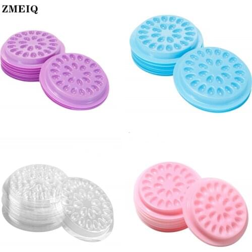 100pcs False Eyelashes Extension Glue Holder Fake Eye Lashes Extension Pallet Pads Plastic Gasket Flower Shape