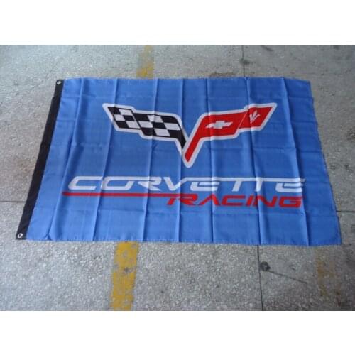 For corvette blue flag , can custom print file,90X150CM size,100% polyster,corvette blue banner