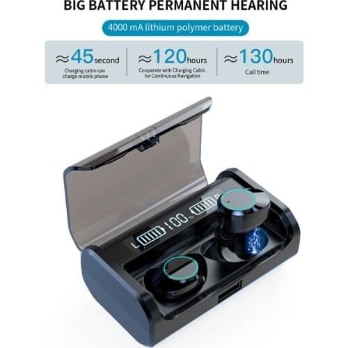 G 06 TWS Wireless Earphone Bluetooth V5.0 TWS Wireless Bluetooth Headphone LED Display With 4000mAh Power Bank Headset