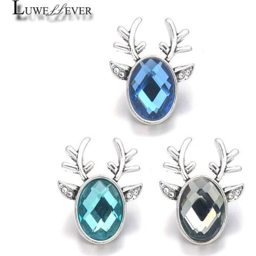 Hot Component 095 Crystal 3D 18mm Metal Snap Button For Bracelet Necklace Interchangeable Jewelry Women Accessorie Findings