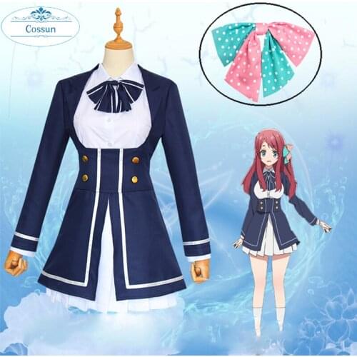ZOMBIE LAND SAGA Minamoto Sakura Cosplay Costume Lady Cos Maid Dress Outfit for Halloween Women Fancy Party School Uniform