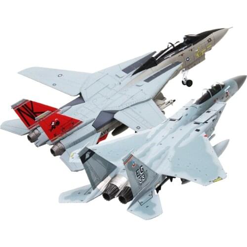 1/100 Scale F-14 Tomcat Military Model F-15 Eagle Metal Diecast Fighter Model Aircraft Plane Model Toy Gifts Collectible Display