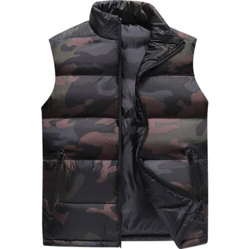 Mens Winter Sleeveless Jacket Man Atumn Windbreak Casual Vests Slim Fit Brand Clothing XS-6XL Camouflage Vest Men Waistcoat