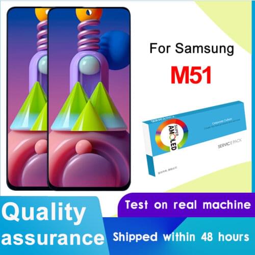 Original 6.7" Super AMOLED Display For Samsung Galaxy M51 LCD Touch Screen Digitizer Assembly SM-M515F SM-M515F/DSN Replacement