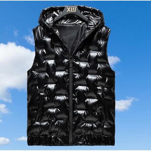 2021 Autumn And Winter Vest Men Women Warm Shiny Student Tooling Down Cotton Waistcoat Padded Jacket