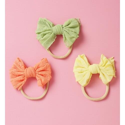 Chiffon Knot bow Nylon headbands, Baby Girls hair accessories